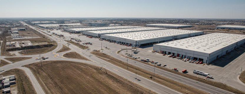 Aerial view of strategic warehouse location in Oklahoma City