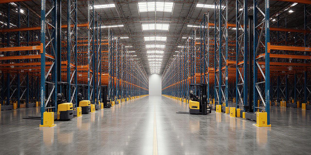 Panoramic view of modern logistics warehouse interior at 1833 South Morgan Road