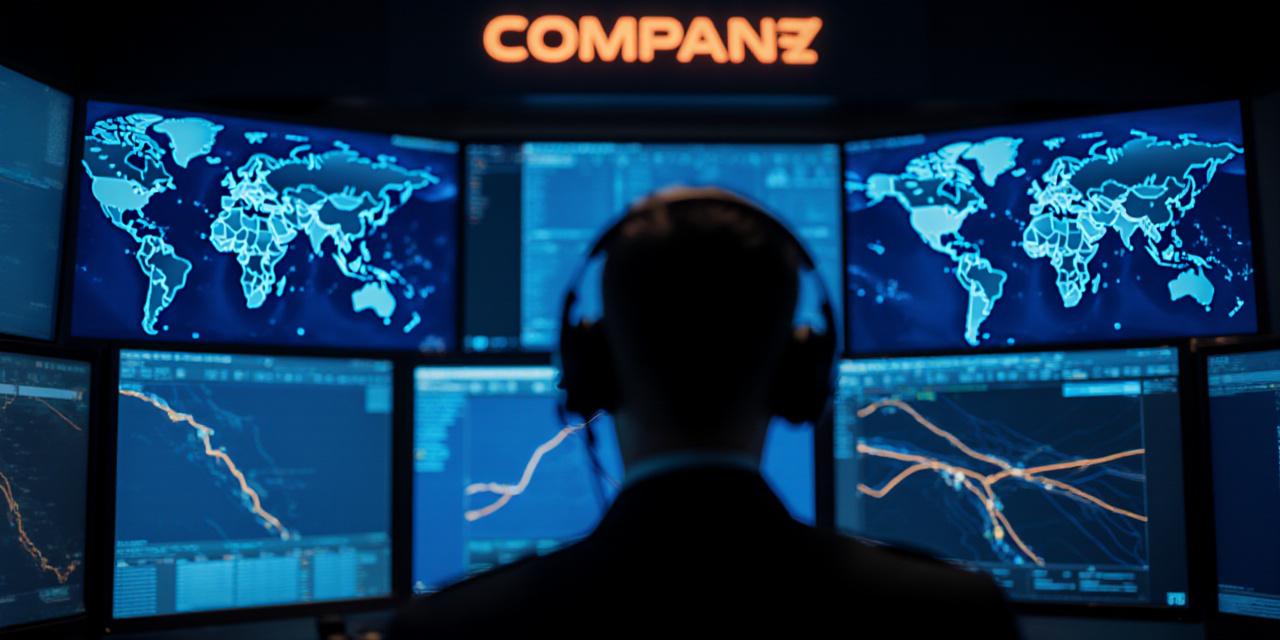 Modern dispatch control center with diverse logistics monitors