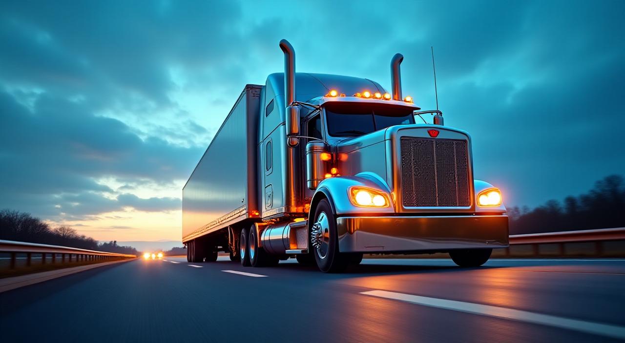 Logistics truck on the open road representing freight transportation services
